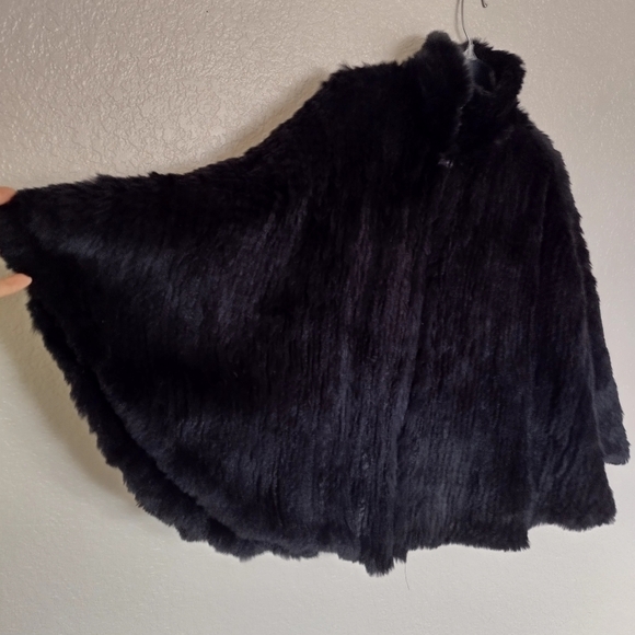 Lord & Taylor rabbit fur full zip cape - Picture 3 of 8